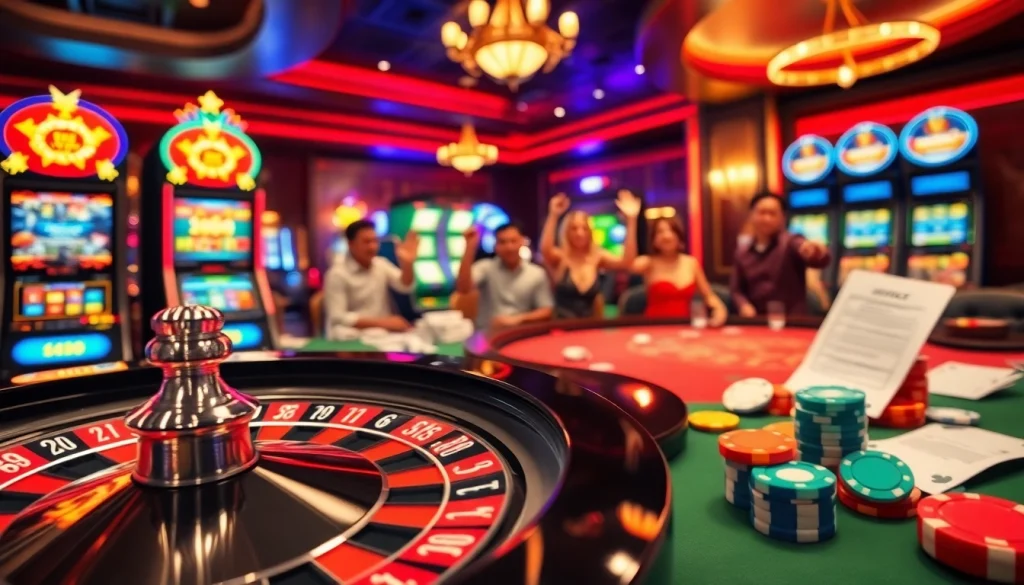 Experience the thrill of 789BET with poker chips and a vibrant roulette wheel in a high-stakes casino setting.