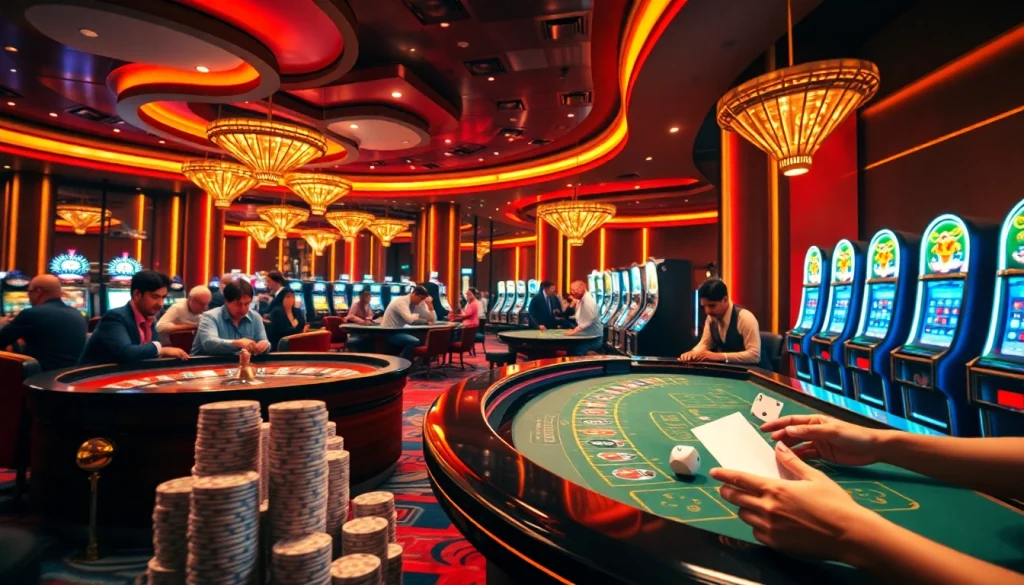Experience thrilling moments at vaobet with dynamic casino games featuring roulette, blackjack, and vibrant slot machines.